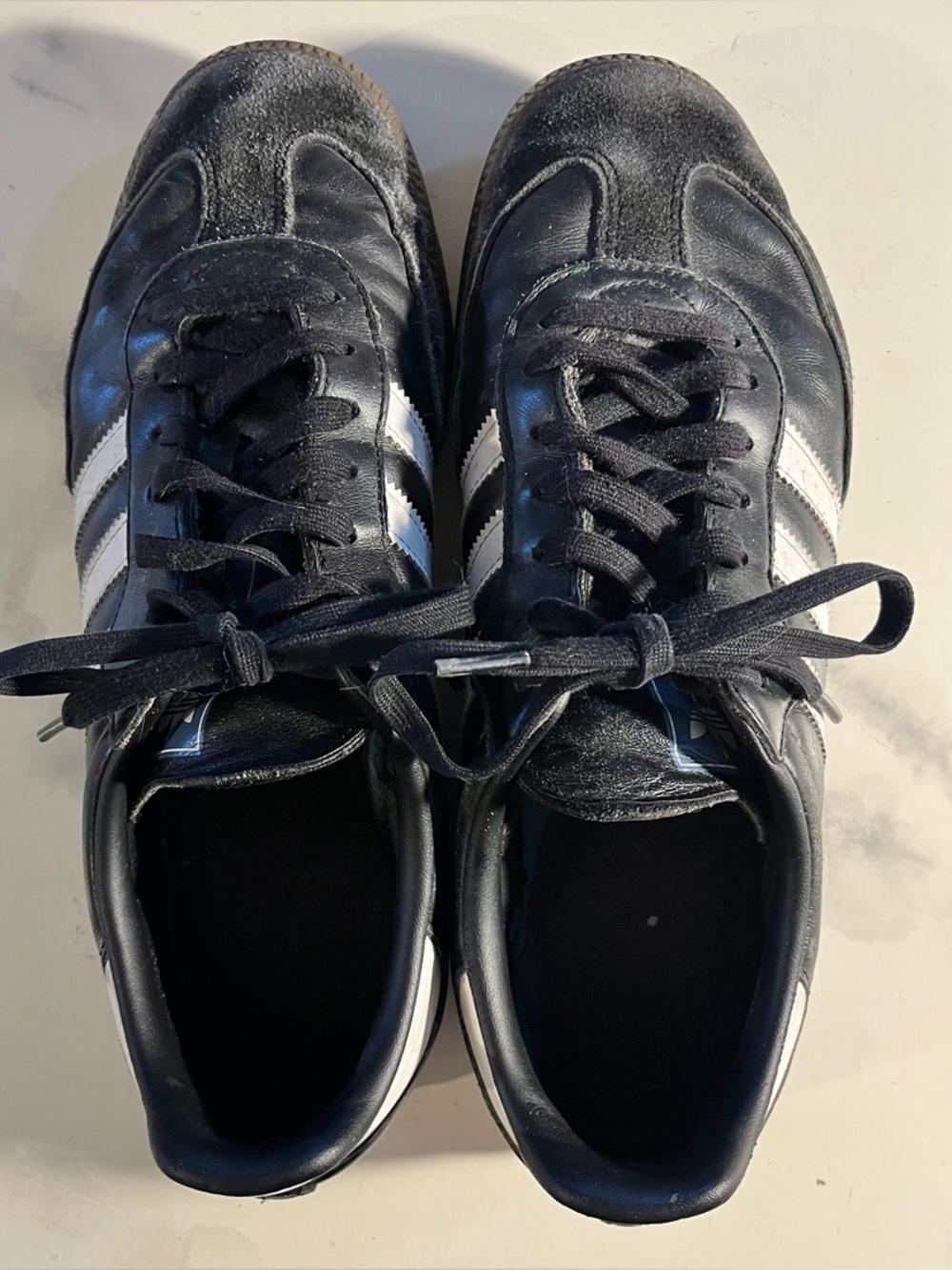 Adidas Men’s Samba OG Shoes 9 Black & White Suede Leather Lace-Up Sneakers 2022